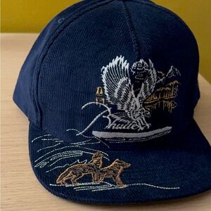 Rhude Navy Blue Embroidered Cap